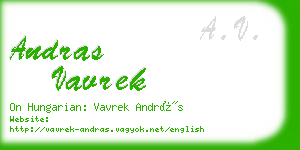 andras vavrek business card